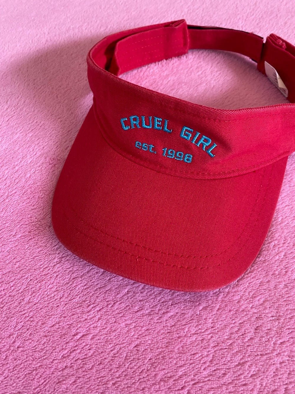 Cruel Girl Red Visor Hat Est 1998 Embroidered Western Y2K Summer Beach Cap